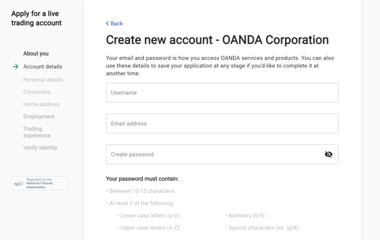Create OANDA Account