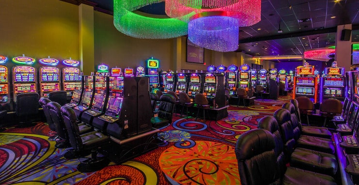 Slot machines on casino floor