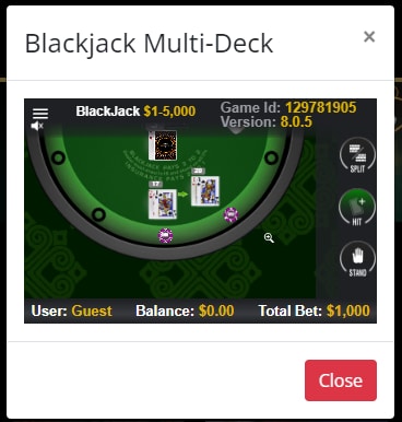 Multi-Deck Blackjack MyB Casino
