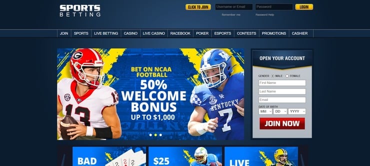 SportsBetting.ag homepage