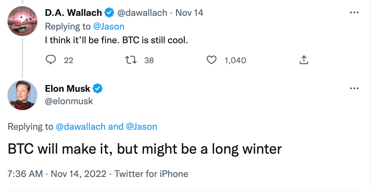 Elon musk tweet about Bitcoin