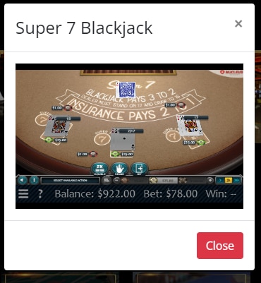 Super 7 Blackjack MyB Casino