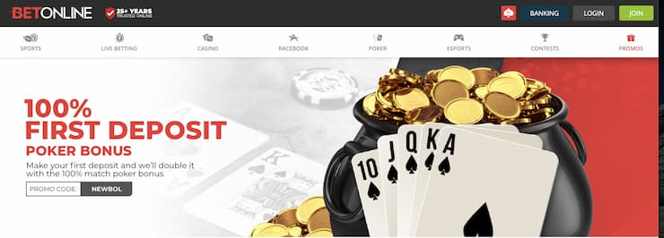 BetOnline homepage - The best Indiana online poker sites
