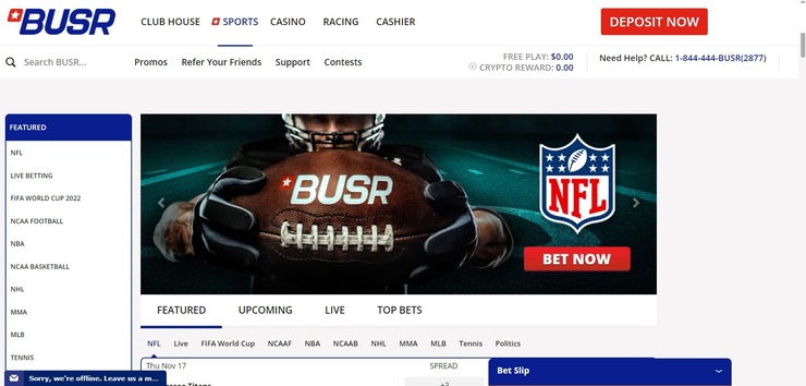 BUSR homepage for online gambling in Ohio