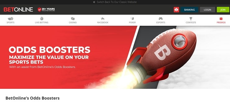 BetOnline Odds Boosters