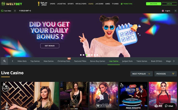 Bonus at Weltbet Casino Online