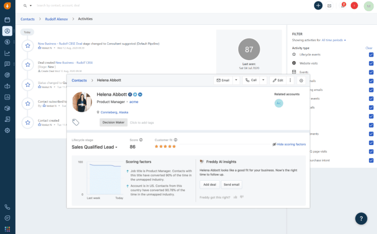 Freshsales CRM software for small businesses