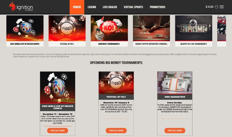 Ignition Tournaments Online