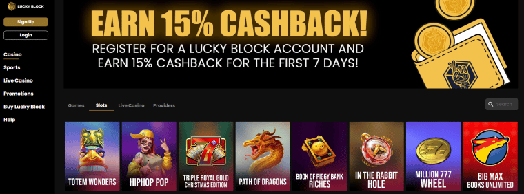 Lucky Block Best Online Crypto Casino