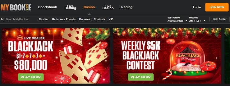 MyBookie Casino Canada Homepage