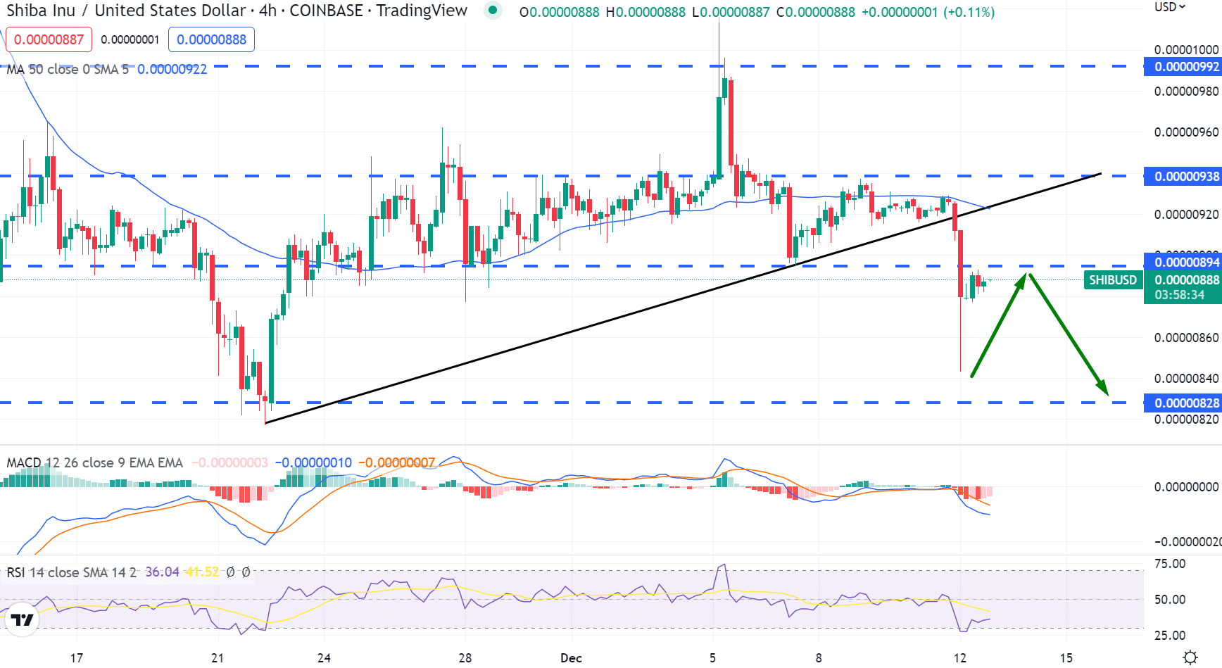 Shiba Inu Koers Grafiek – Bron: Tradingview
