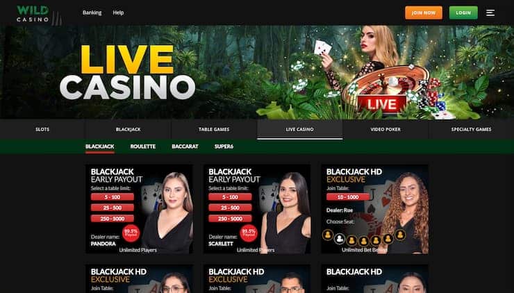 Wild Casino Live Dealer Blackjack