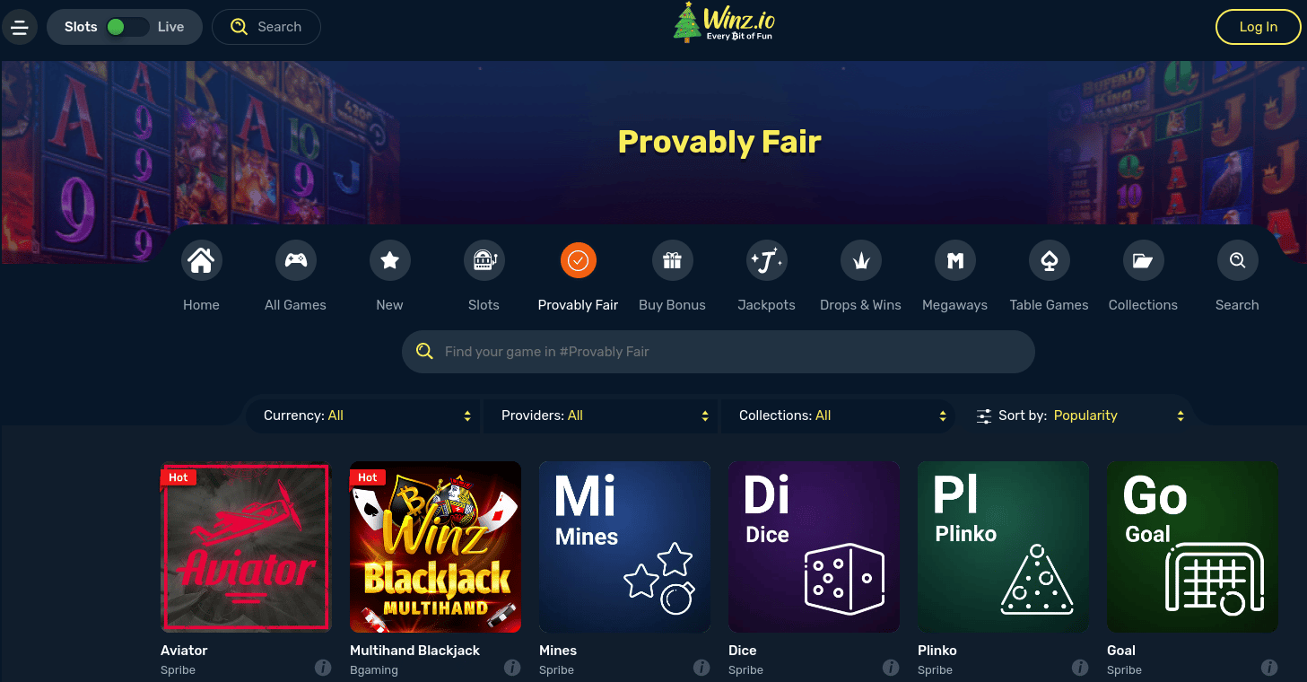 Winz.io casino review
