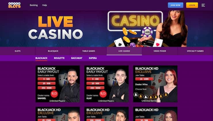 SuperSlots Casino Live Blackjack