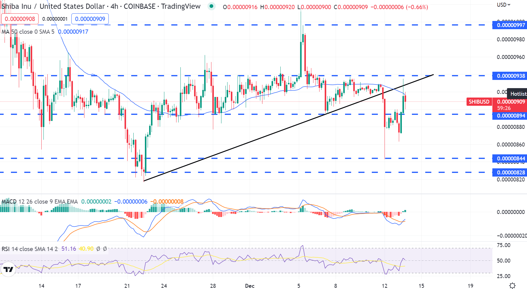 Shiba Inu Koers Grafiek – Bron: Tradingview