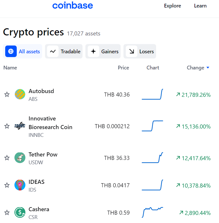 coinbase crypto price tracking