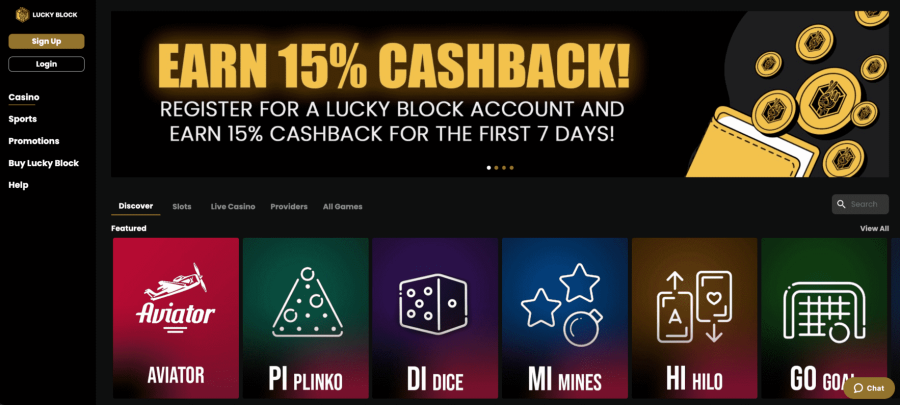 Lucky Block Bitcoin casino