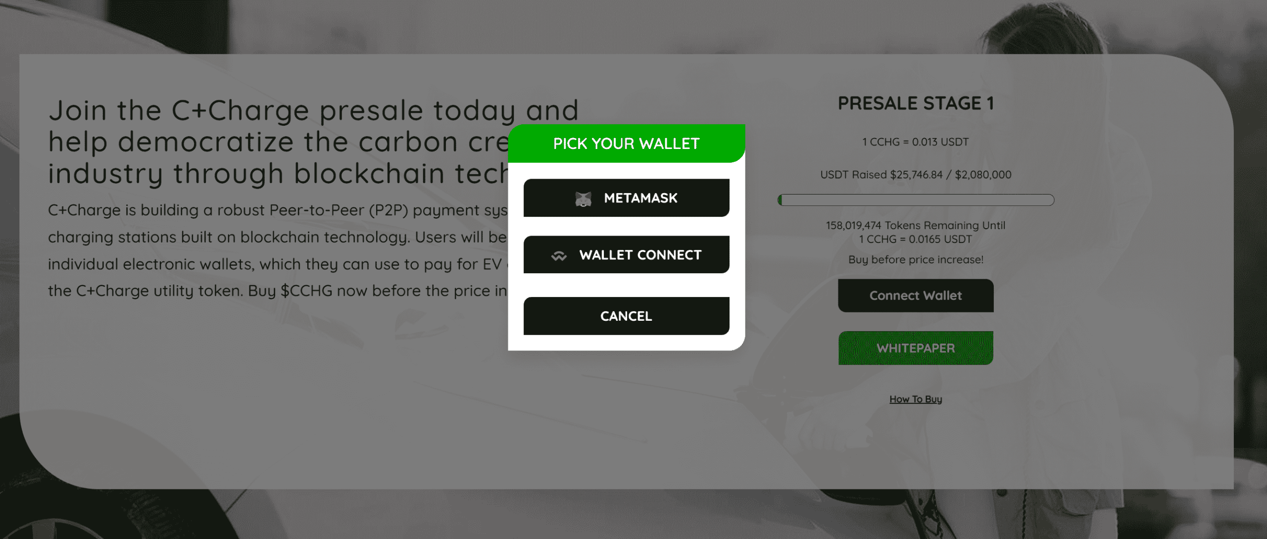 C+ Charge Tokens Kopen in de Presale