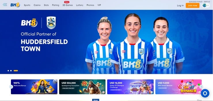 BK8 homepage