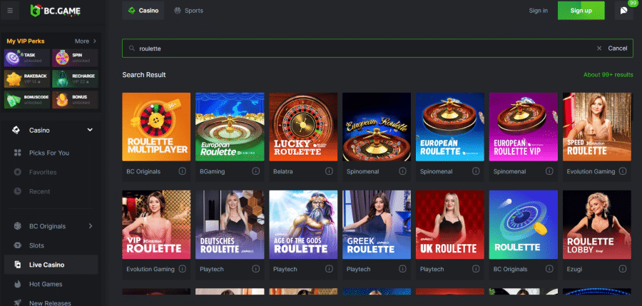 BC.Game Best Online Roulette Casino UK