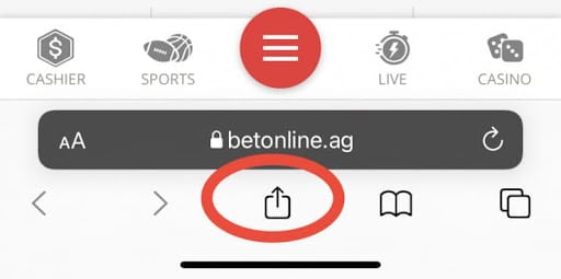 BetOnline select menu icon