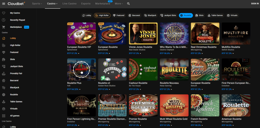 Cloudbet Online Roulette Crypto Casino