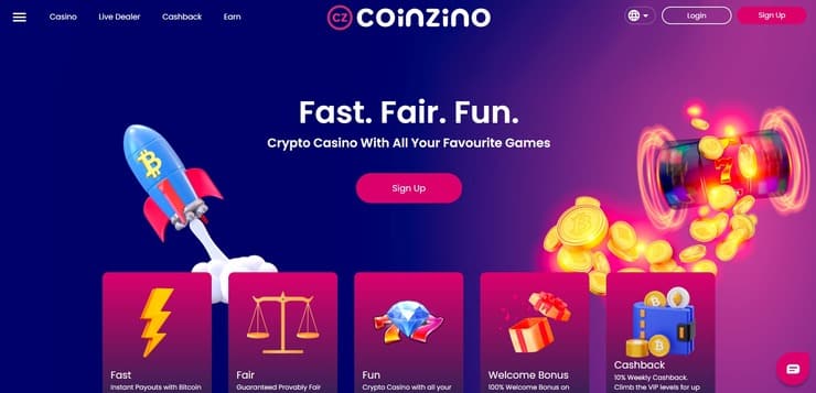 Coinzino homepage