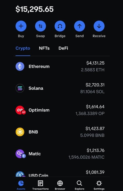 Coinbase crypto wallet