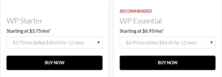 Domain.com WordPress Hosting Pricing