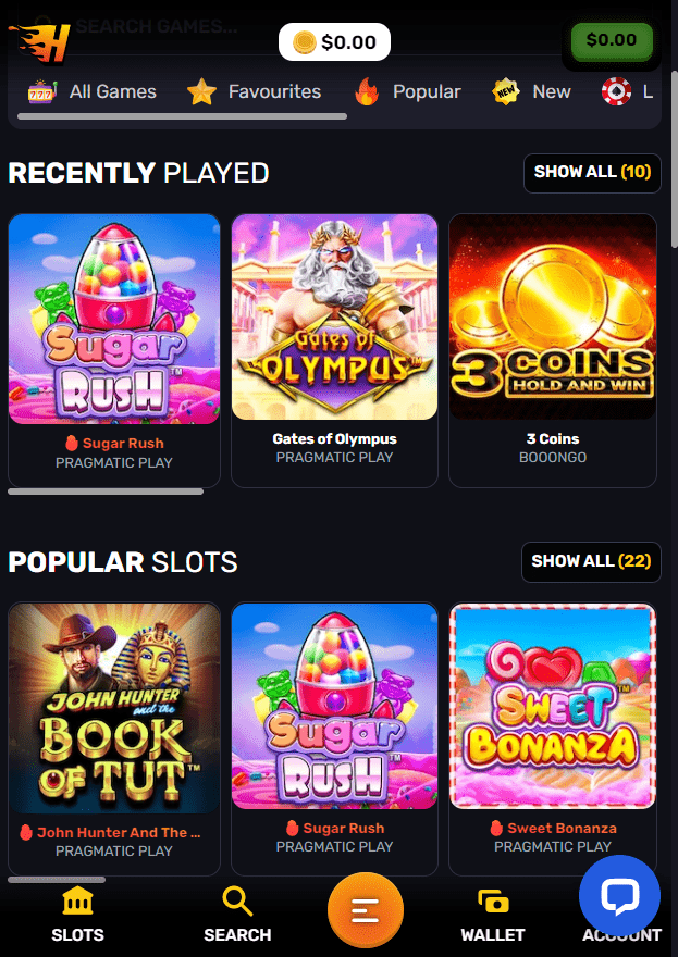 Heatz Casino Mobile Site