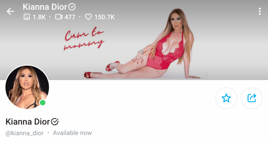 Kianna Dior OnlyFans page