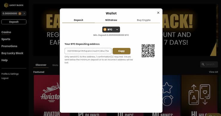 Lucky Block deposit