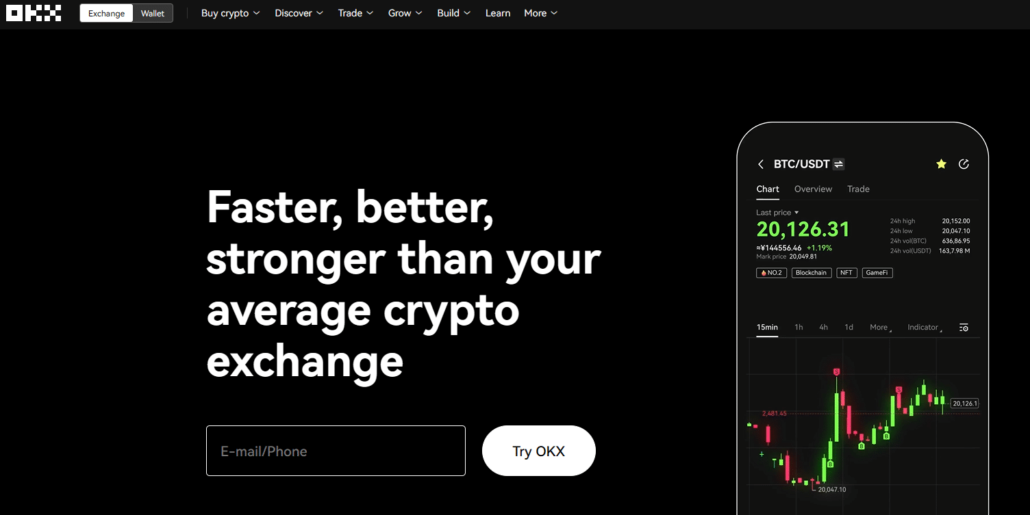 OKX - Acheter cryptos sans KYC