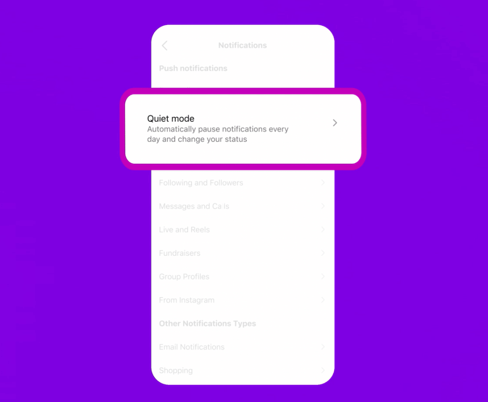 Instagram Rolls Outs a "Quiet Mode" Allowing You to Take a Break