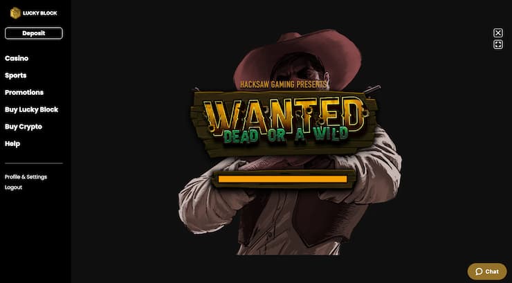 Lucky Block Casino Wanted Dead or a Wild Slot