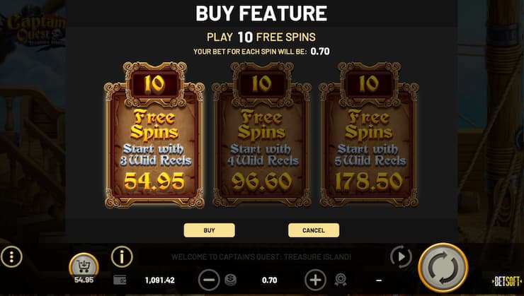 Captain's Quest Treasure Island Slot Bonus Buy