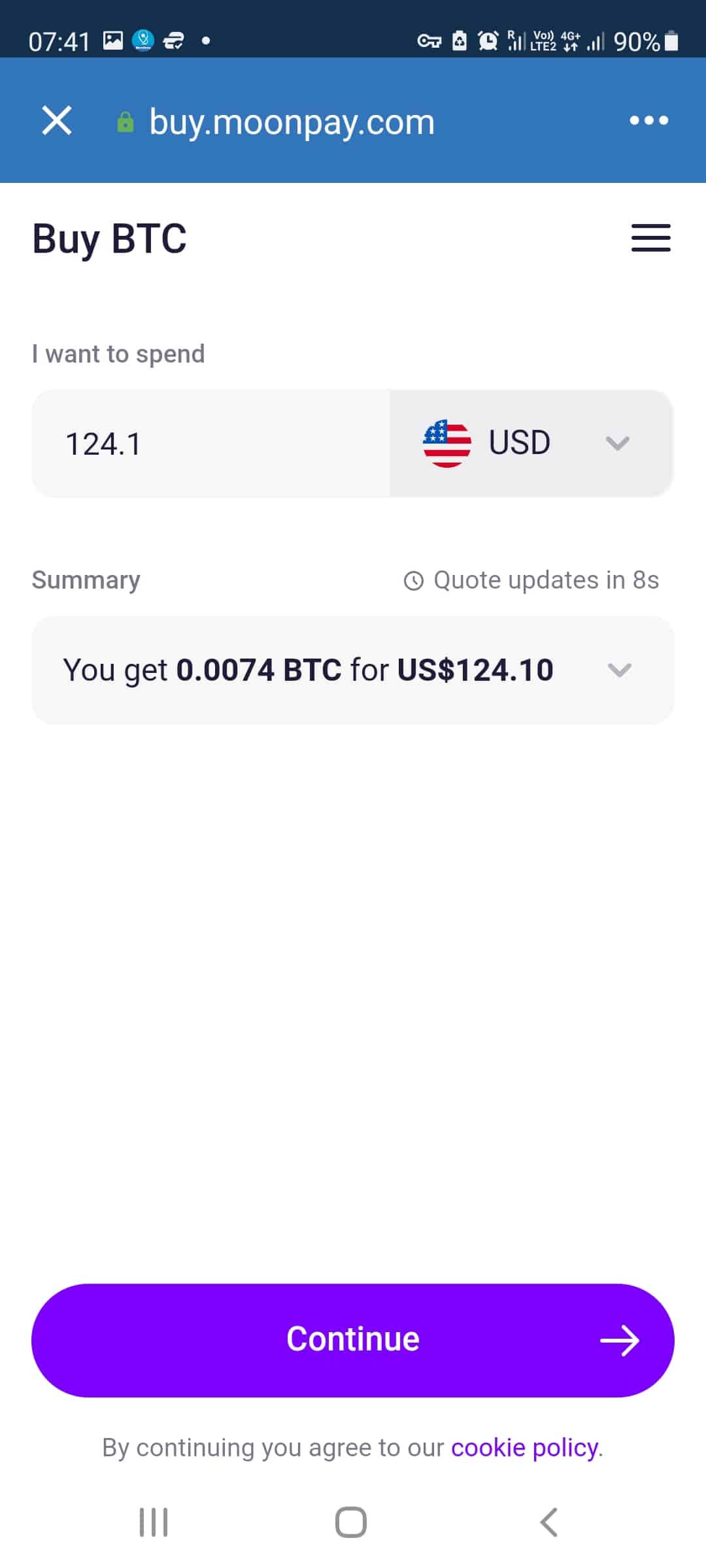 buy crypto on trust wallet with credit card