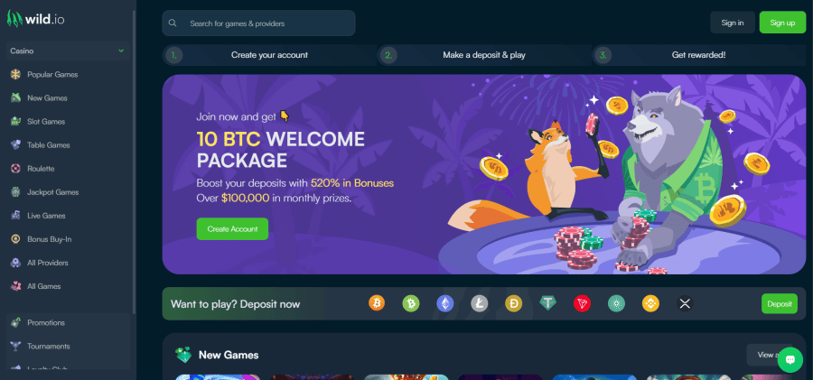 wild io no deposit bonus