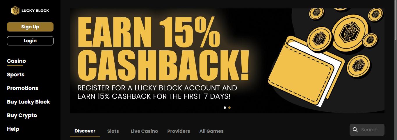 Lucky Block crypto casino site