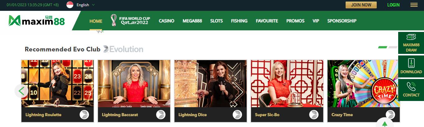 Maxim88 online baccarat Singapore casino