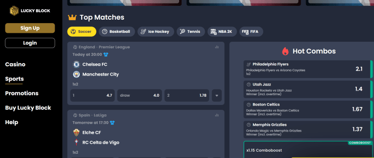 lucky block sports betting