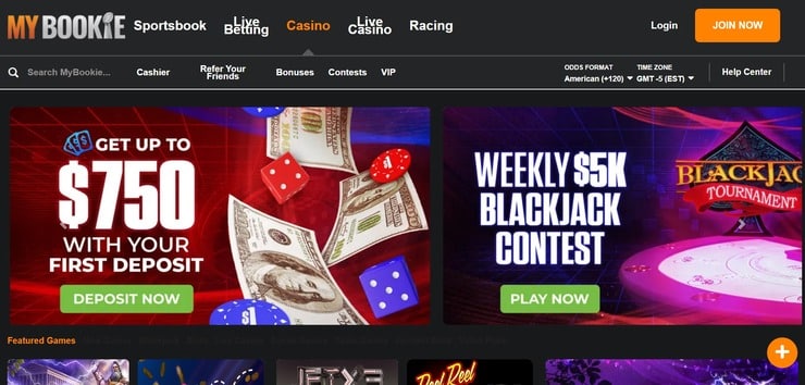 MyBookie homepage