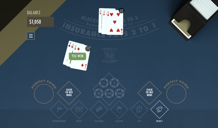 blackjack perfect pairs