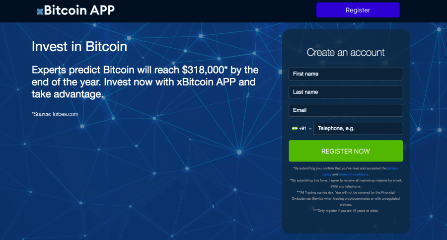 xBitcoin app home