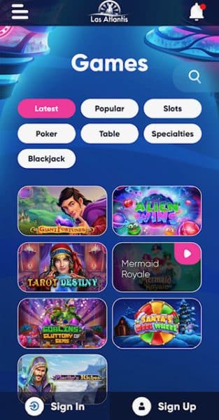 Las Atlantis homepage - The best IN casino apps 