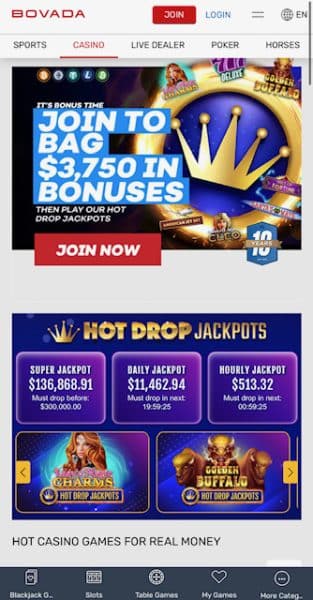 Bovada homepage - The Best Indiana casino apps 