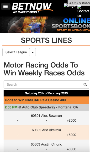 BetNow IL betting app motor racing