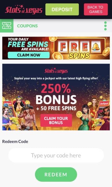 Claim your Slots of Vegas Bonus