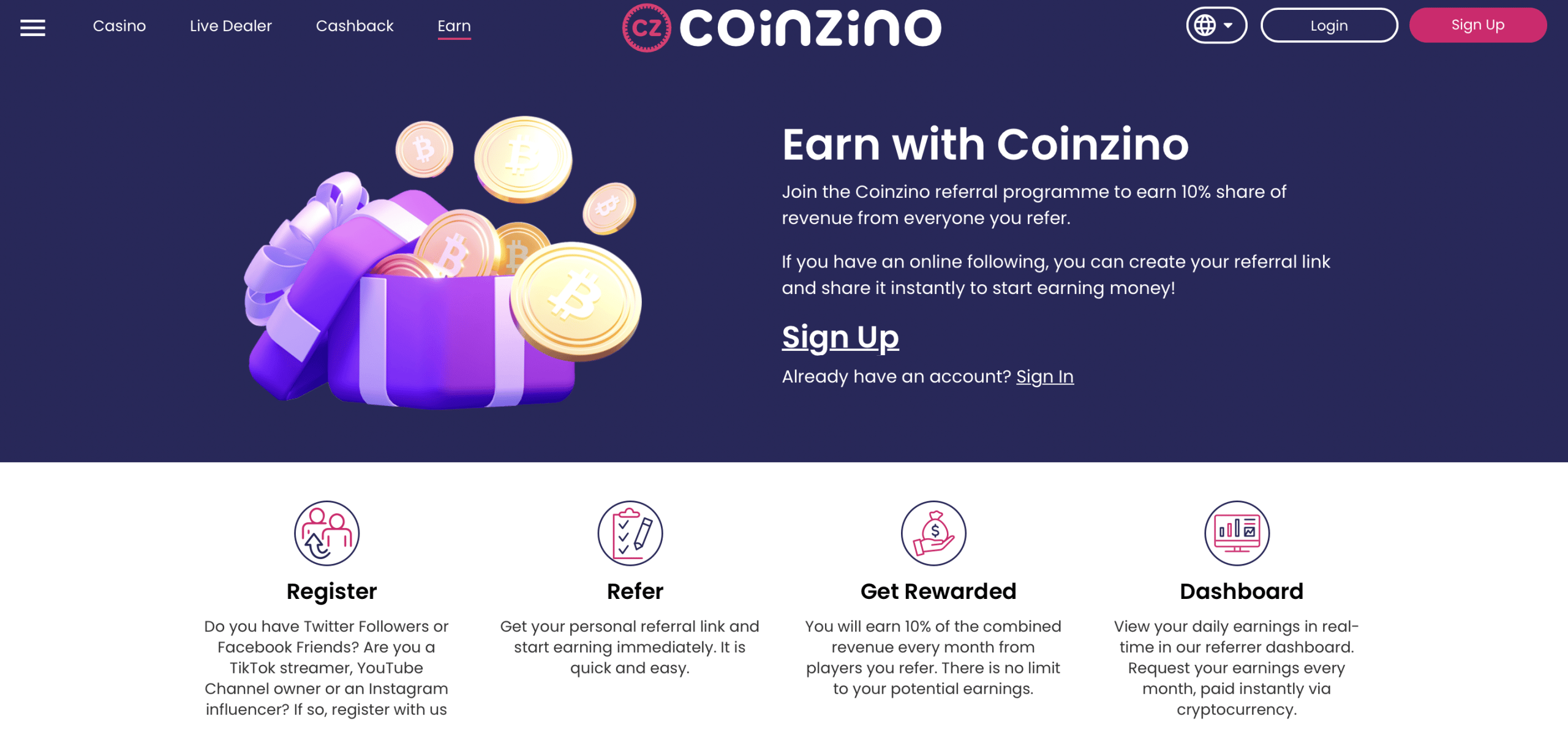 Coinzino Referral Program