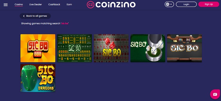 Coinzino Sic Bo